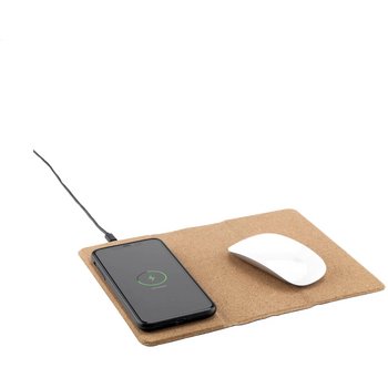 Cork Wireless Charging Mousepad Muismat Hout Cork Wireless Charging Mousepad Muismat Hout