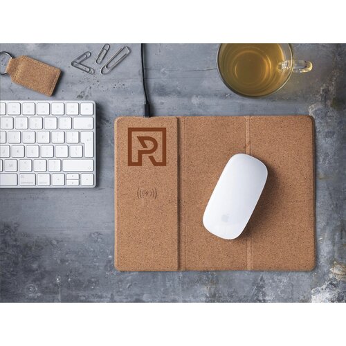 Cork Wireless Charging Mousepad Muismat Kurk