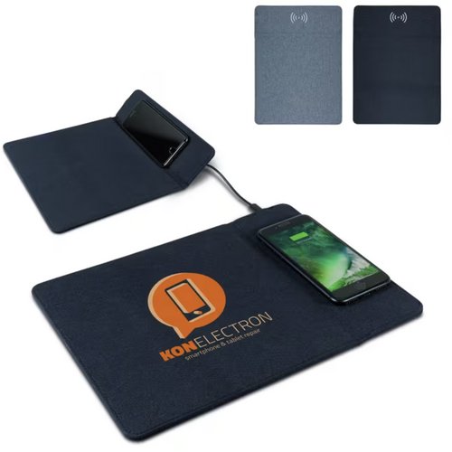 Muismat met draadloos oplaadstation 5W zwart