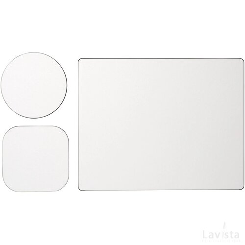 Brite-Mat® combiset 1 van muismat en onderzetter Zwart