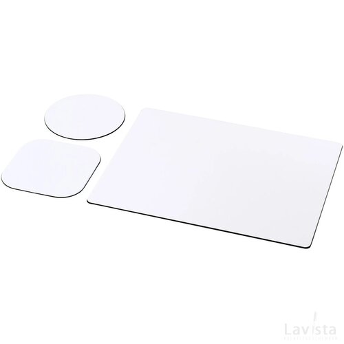 Brite-Mat® combiset 1 van muismat en onderzetter Zwart