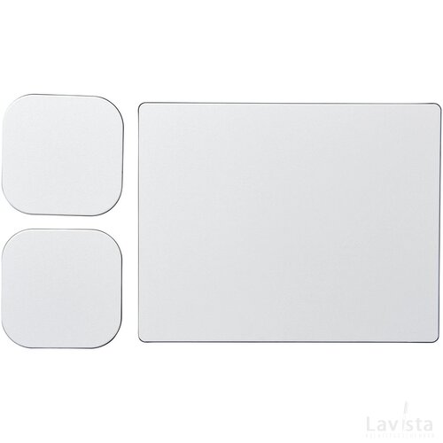 Brite-Mat® combiset 3 van muismat en onderzetter Zwart