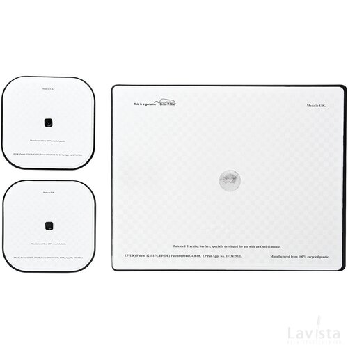 Brite-Mat® combiset 3 van muismat en onderzetter Zwart