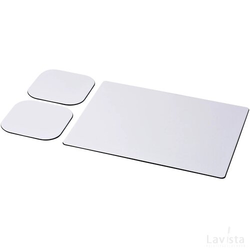 Brite-Mat® combiset 3 van muismat en onderzetter Zwart
