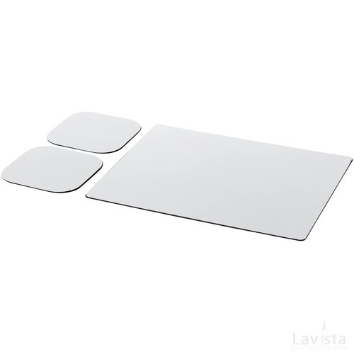 Brite-Mat® combiset 3 van muismat en onderzetter Zwart