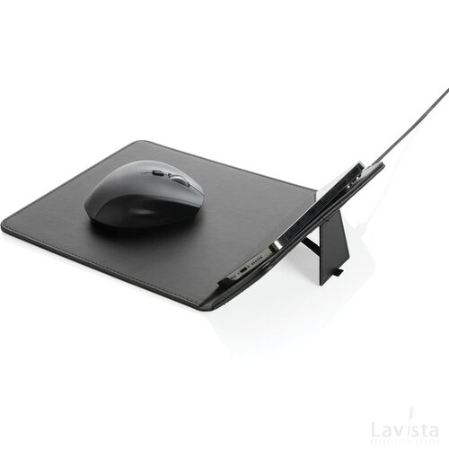 Swiss Peak RCS gerecycled PU 10W draadloze oplader muismat zwart