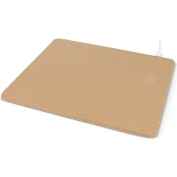 Muismat met draadloze oplader van gerecycled papier natuur