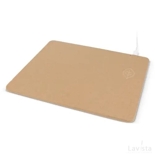 Muismat met draadloze oplader van gerecycled papier natuur