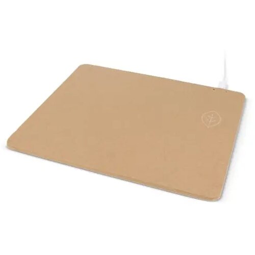 Muismat met draadloze oplader van gerecycled papier natuur