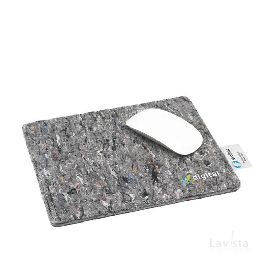 Wolkat Tanger Recycled Textile Mousepad Muismat Grijs