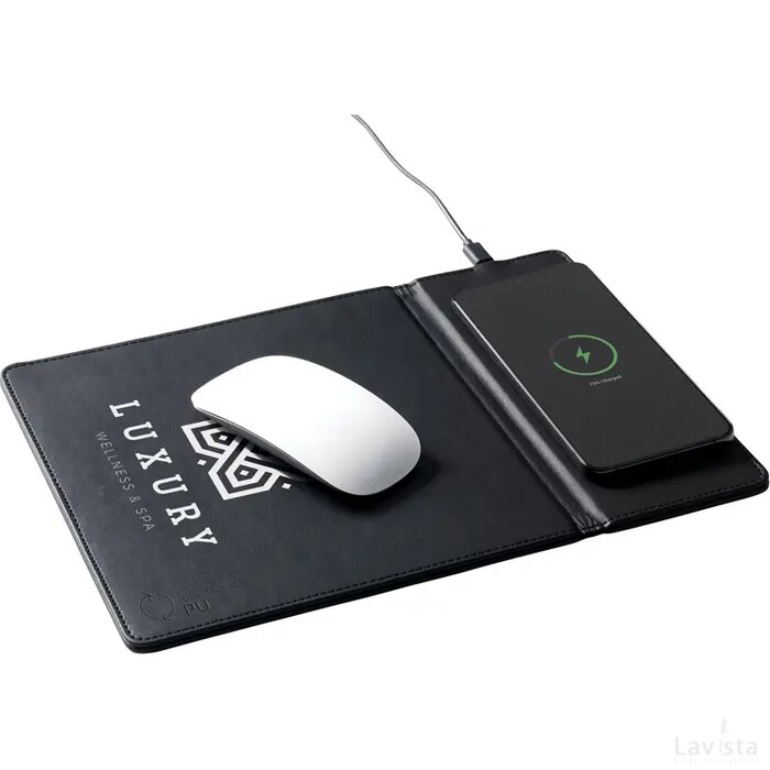 Recycled Wireless Charging Mousepad Muismat Zwart